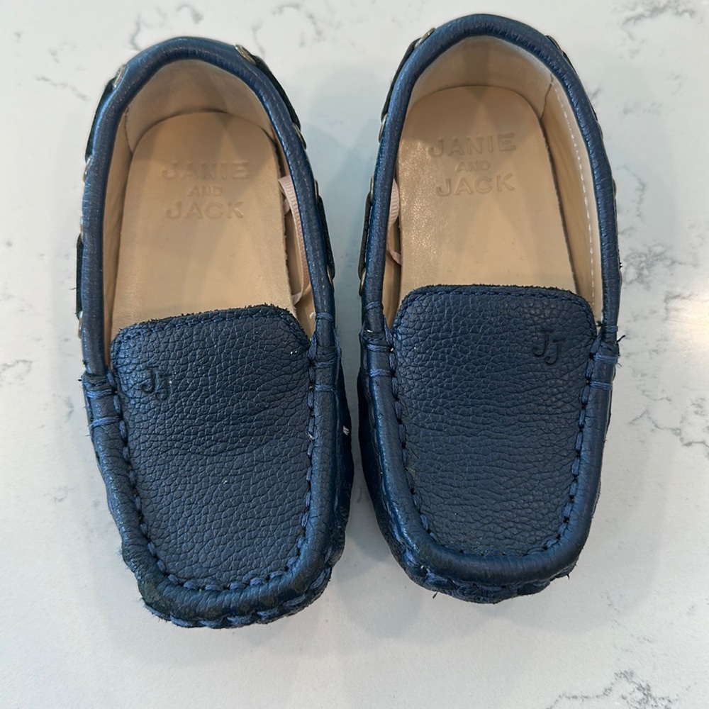 Janie and Jack navy blue loafers